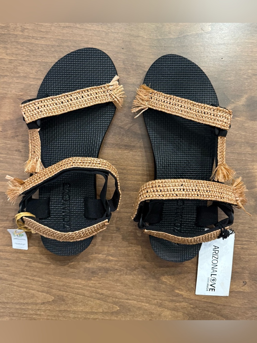 Arizona Love Trekky Raffia Sandals in Natural Beige Size 40